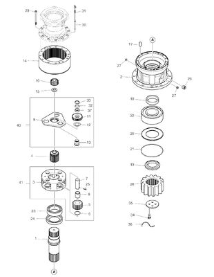 130401-00026 130401-00026A K1004037A DX255LC DX255LC DX260 Swing REDUCTION GEAR per DOOSAN